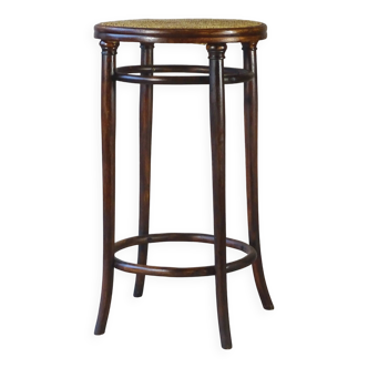 Tabouret : Bois-courbé, par Fischel vers 1900 ,canné.