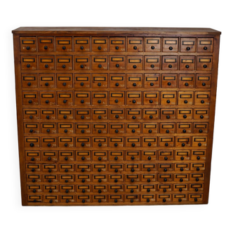 Dutch Industrial Pine Apothecary / Workshop Cabinet, circa 1930s