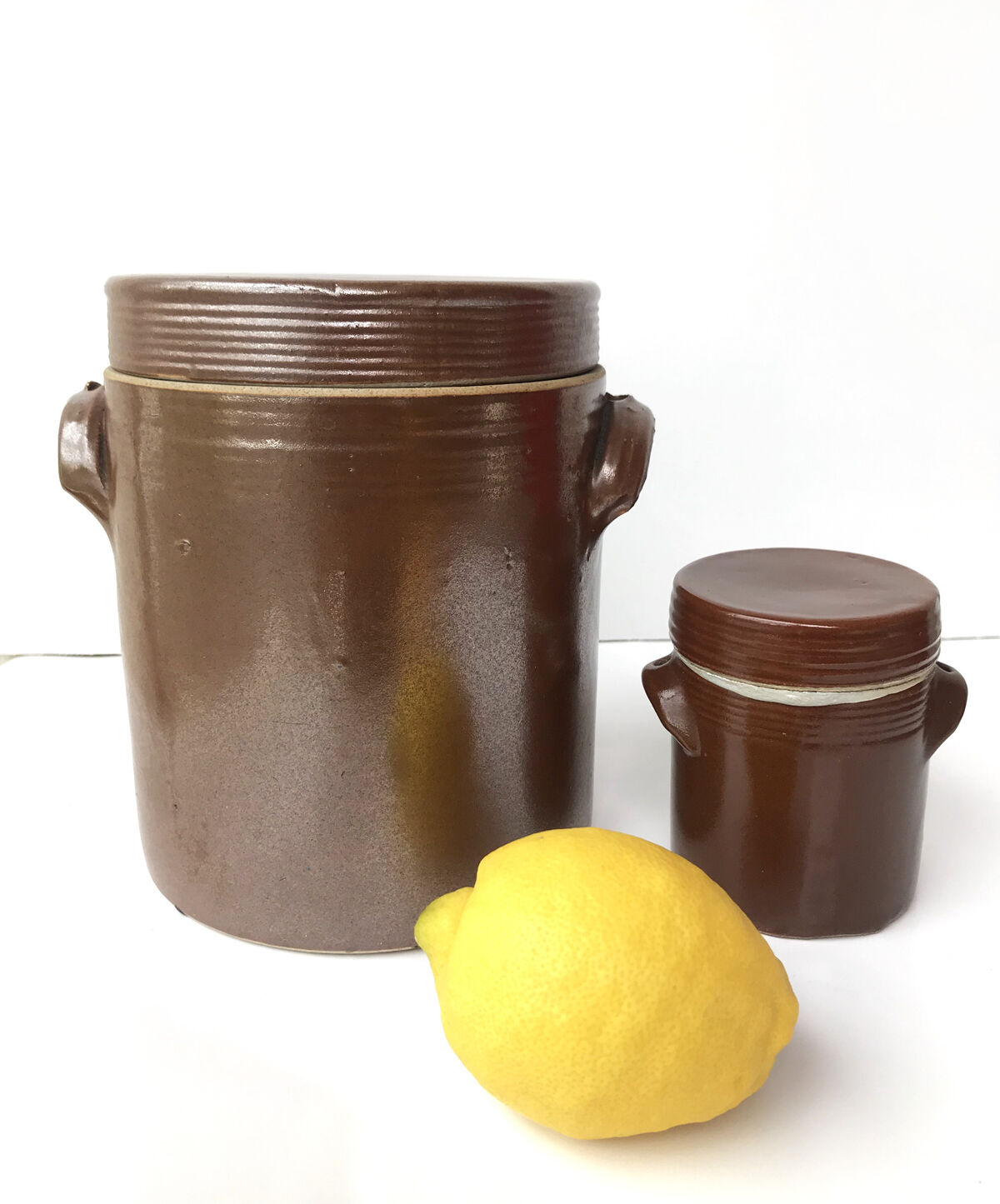 Lot of 2 old sandstone pots