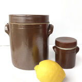 Lot de 2 pots anciens en grès
