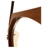 Vintage octagonal teak mirror in scandinavian style, Italy 1960 's