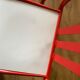 4 red metal chairs by Mallet-Stevens