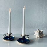 Pair of shell candlesticks