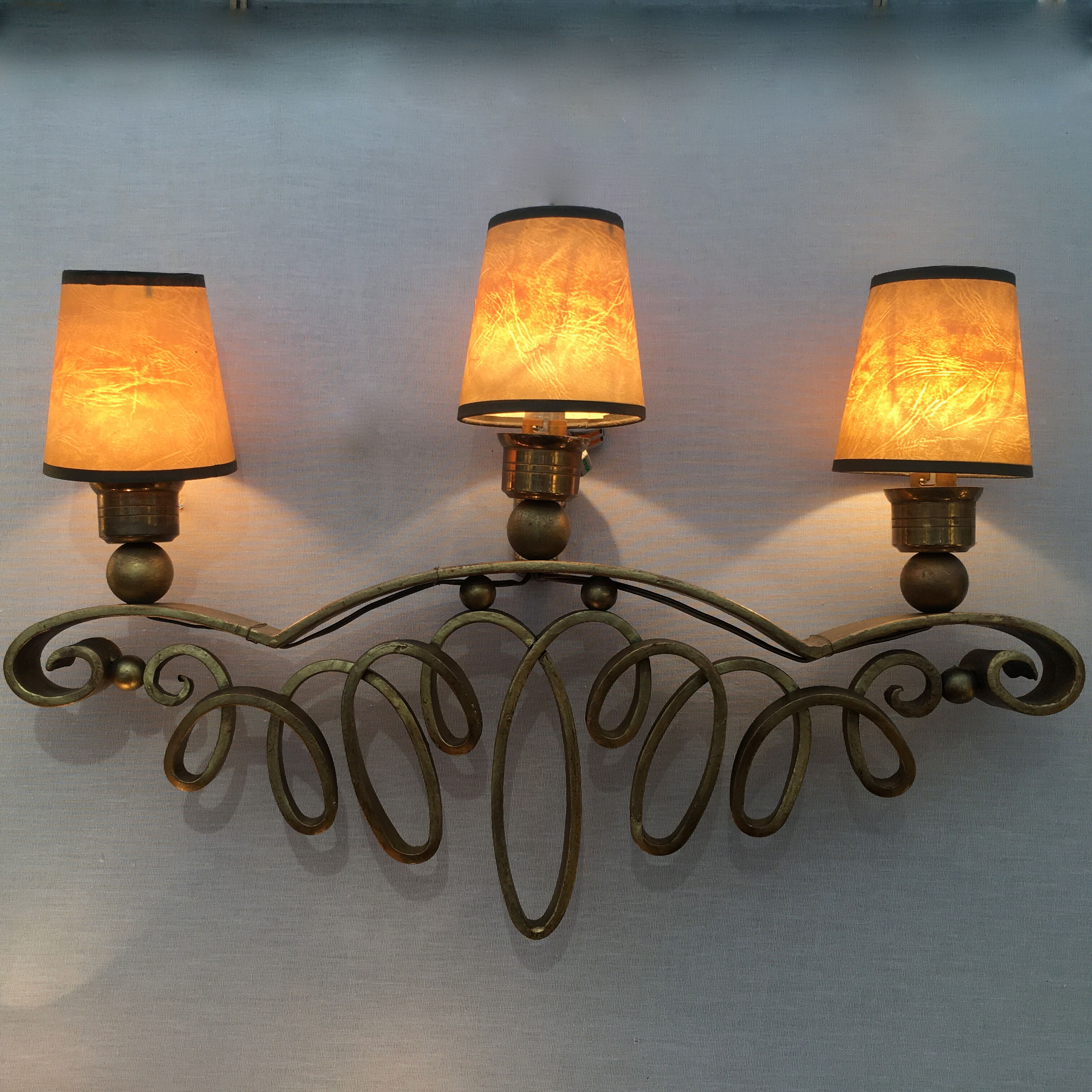 Pair of 1950 wall lights, Raymond Subes