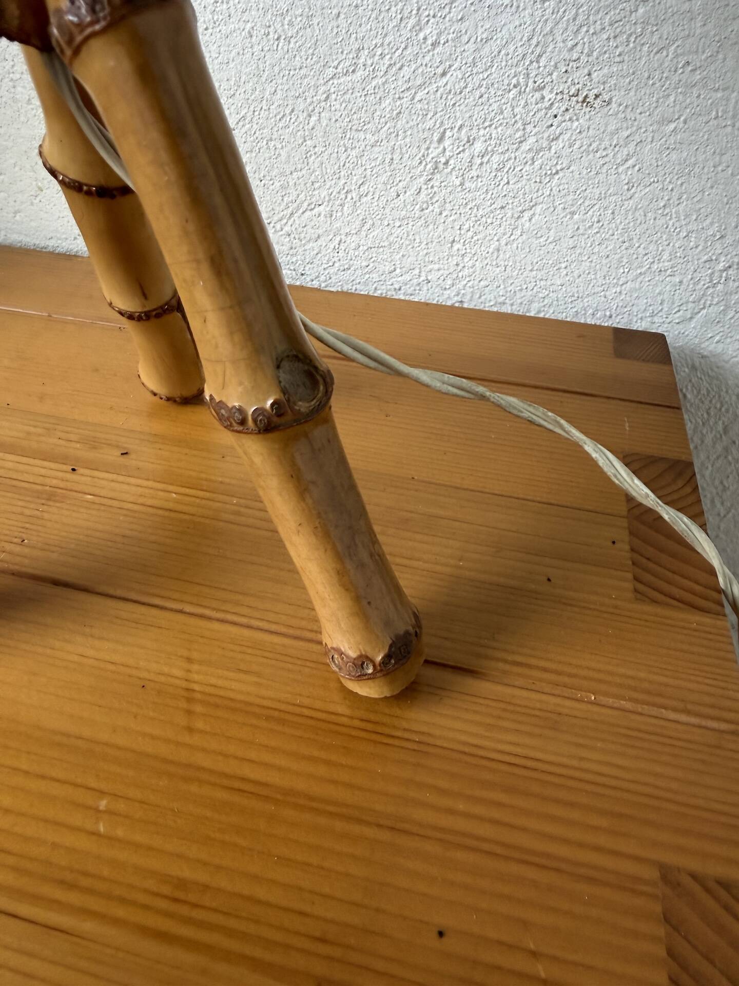 1960s rattan desk or table lamp