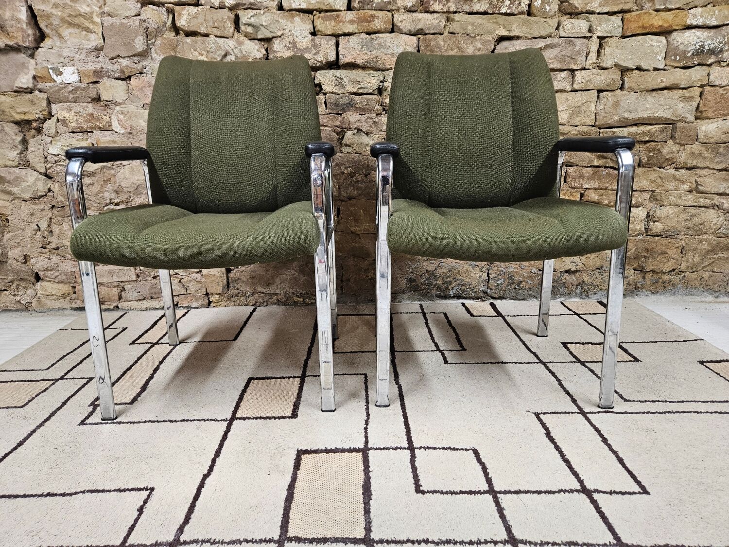 Paire de fauteuil vintage de bureau réunion