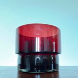 Cache pot verre rouge années 60