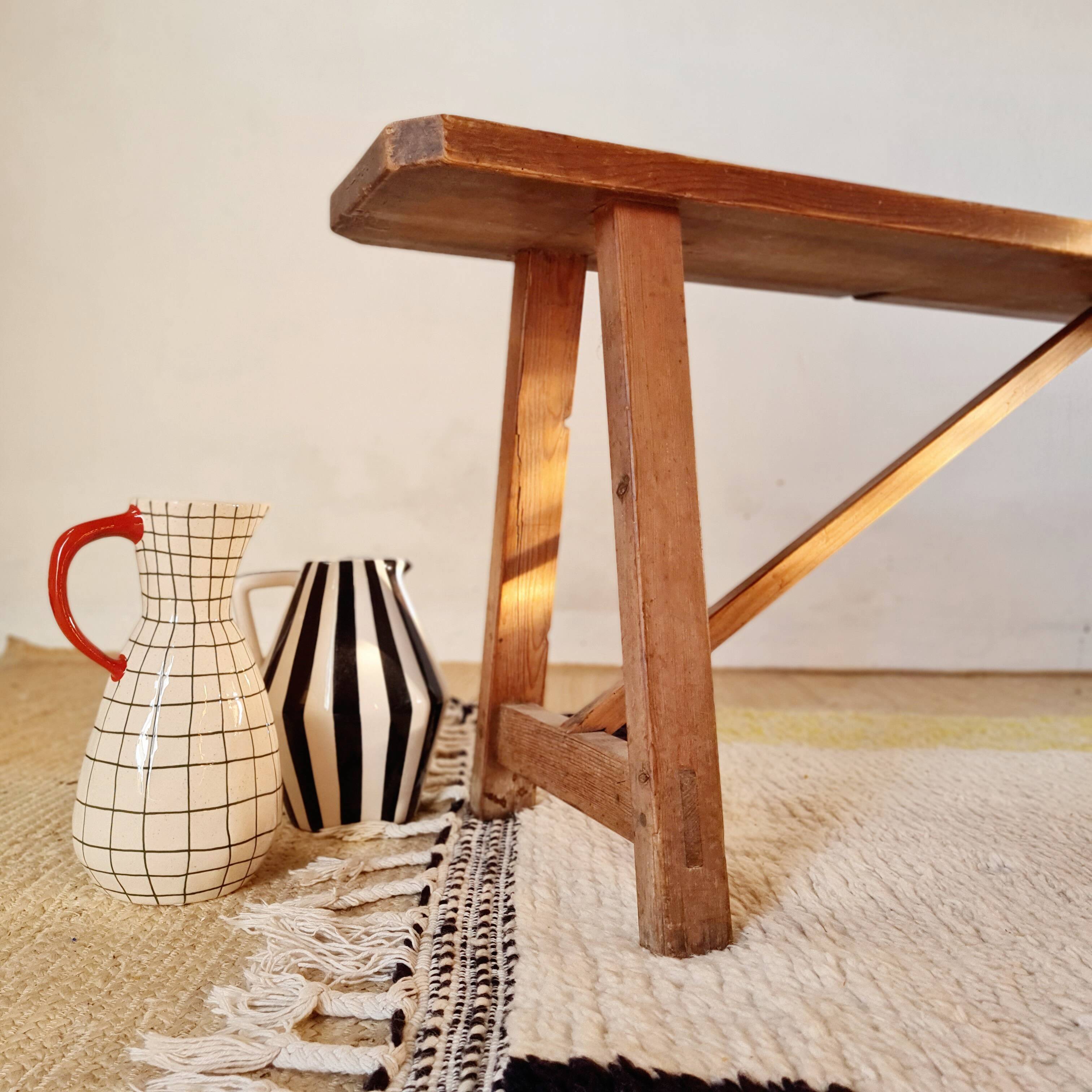 Old wooden farm bench L140