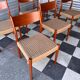 Set of 6 Fristho chairs in teak and rope.