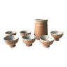 Pot service with 6 cups in pyrite stoneware by Gustave Tiffoche, La Borne.