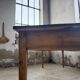 Pine and oak farmhouse table with multiple drawers, communal type, 240cm.
