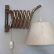 Large concertina wall light in teak by Eric Hansen / Le Klint, Denmark 1960