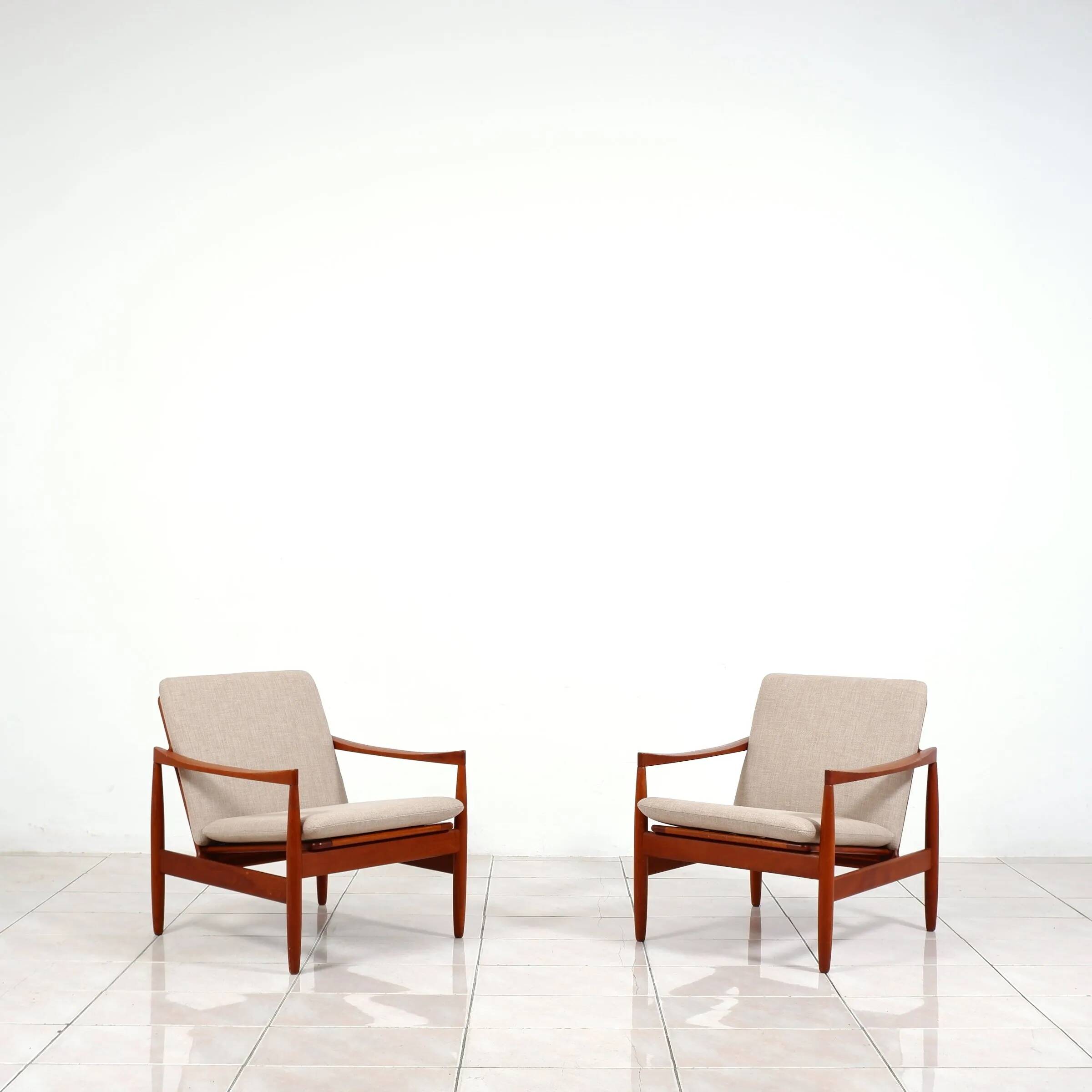 2 chaises longues en teck par Skive Mobelfabrik