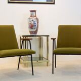 Pair of Pierre Guariche Armchairs by Meurop