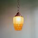 Art Deco Skyscraper type pendant lamp in amber glass, 1920s-30s
