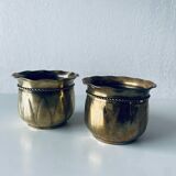 Paire de cache pot cordelette en laiton