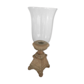 Indian candlestick wood and glass
