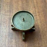 Vintage brutalist bronze chandelier by Gallo, 1970s.