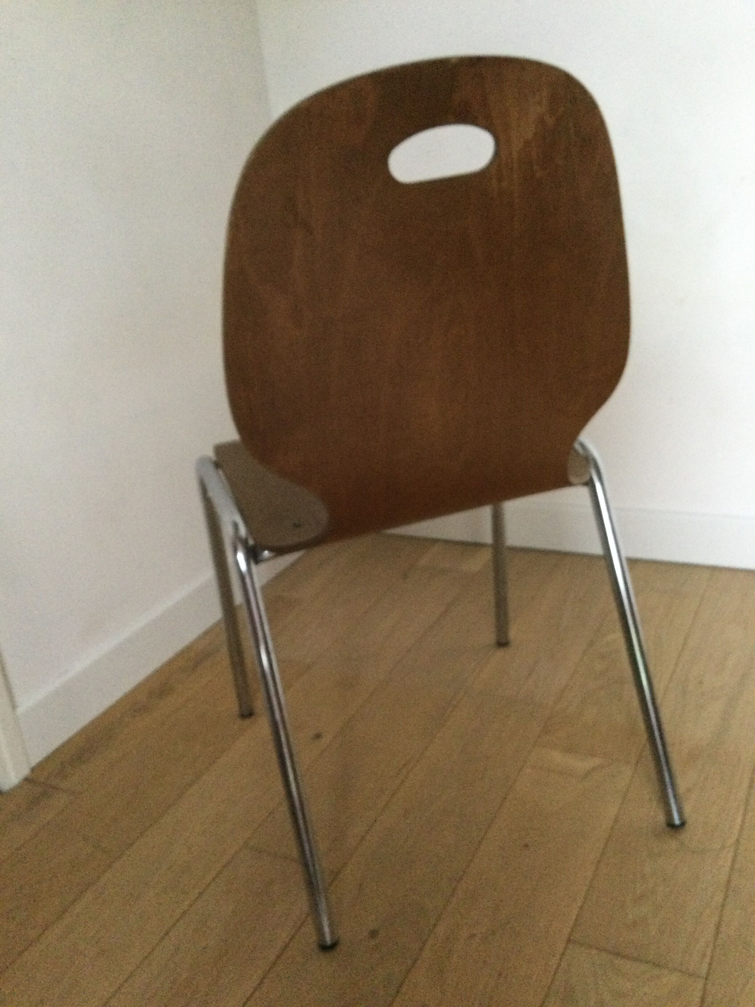 Vintage chair wood and chrome