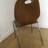 Vintage chair wood and chrome