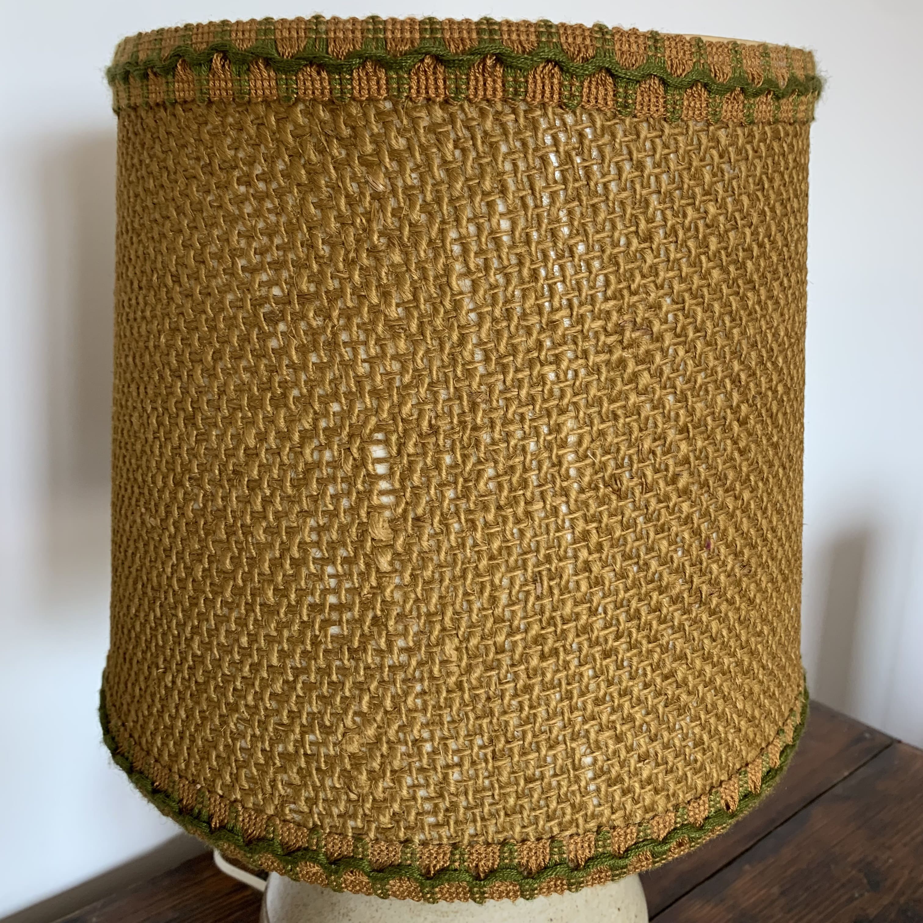 Stoneware lamp - rope lampshade