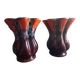 Pair of vintage Vallauris enameled ceramic vases