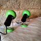 Pair of green eyeball sconces 1960