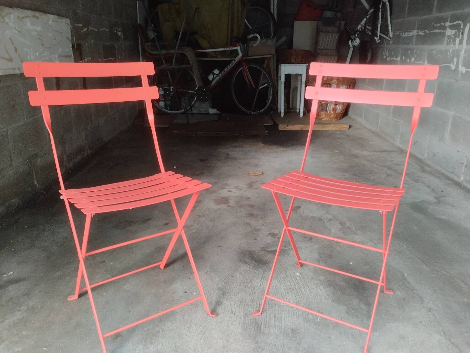 Folding steel chairs, set 2