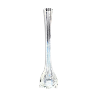 Glass soliflore 40 cm high around 1930 with 6 strips of 3 veins