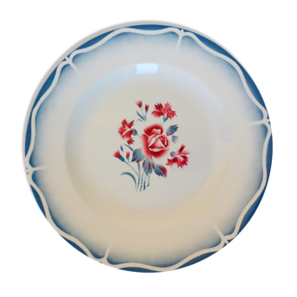 Vintage round dish of Digoin Sarreguemines model Nina Rosa