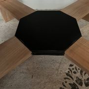 Esmée Art Deco side table, wood, black and grey
