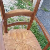 Rustic straw armchair