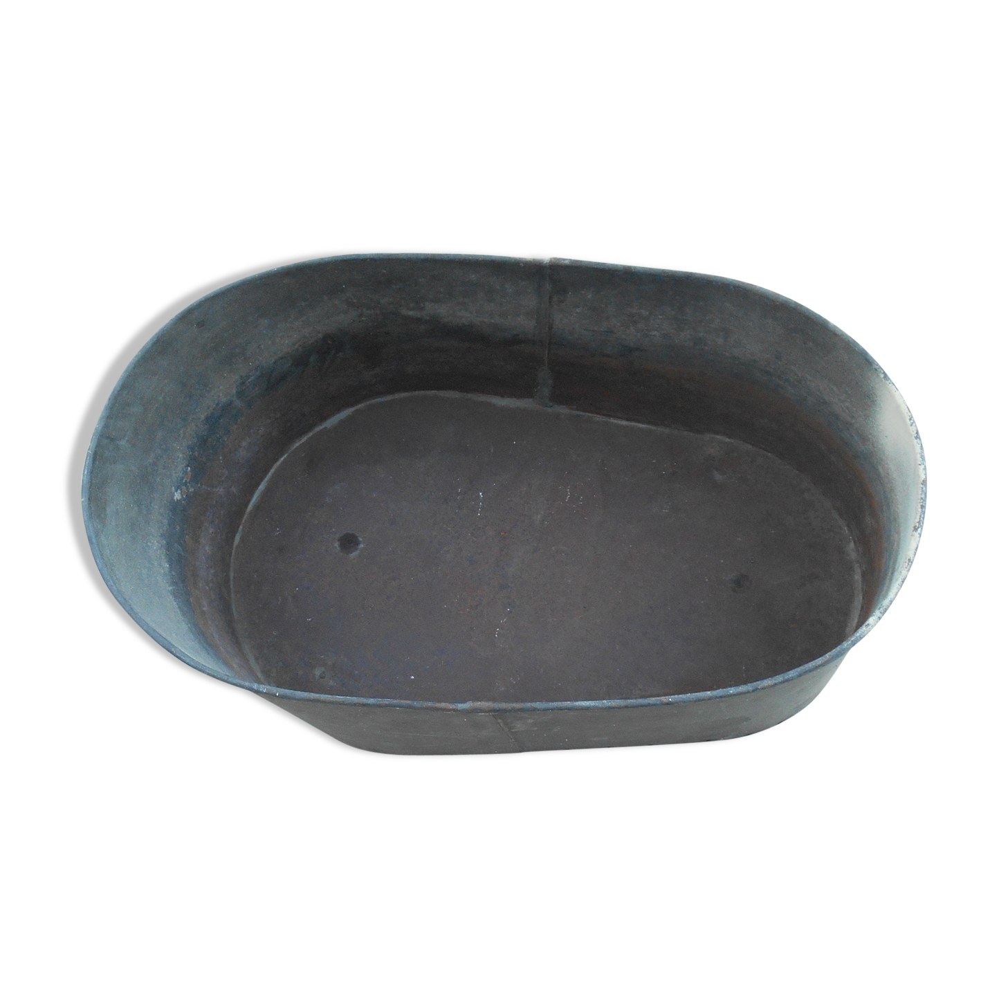 Baignoire en zinc socle en bois