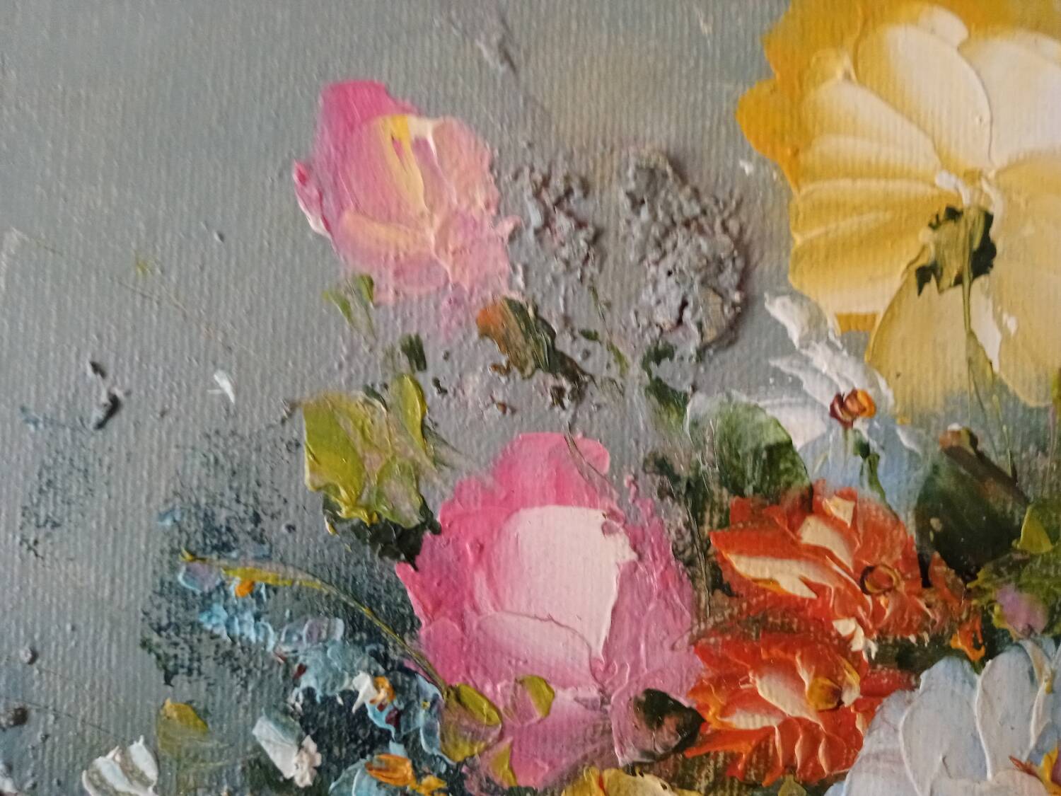 Signed floral painting