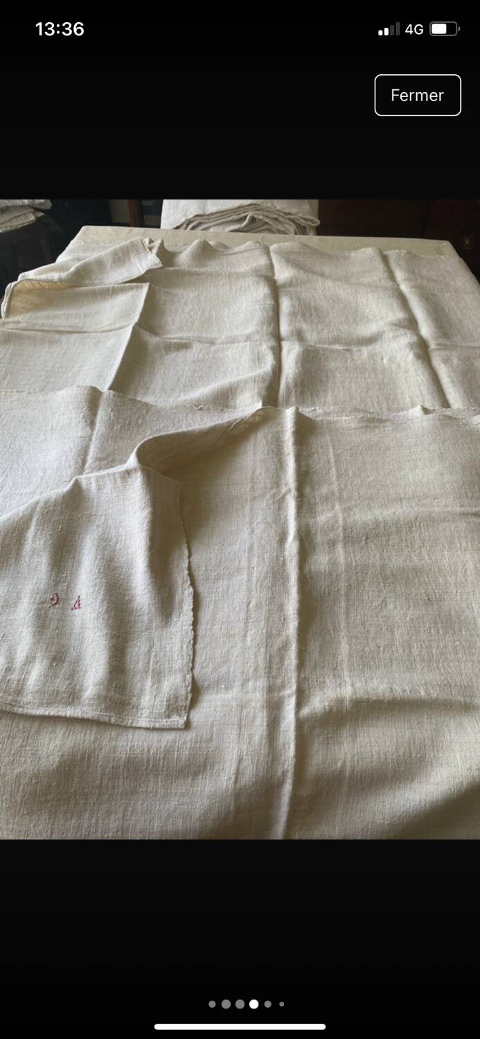 Drap chanvre ancien XIX