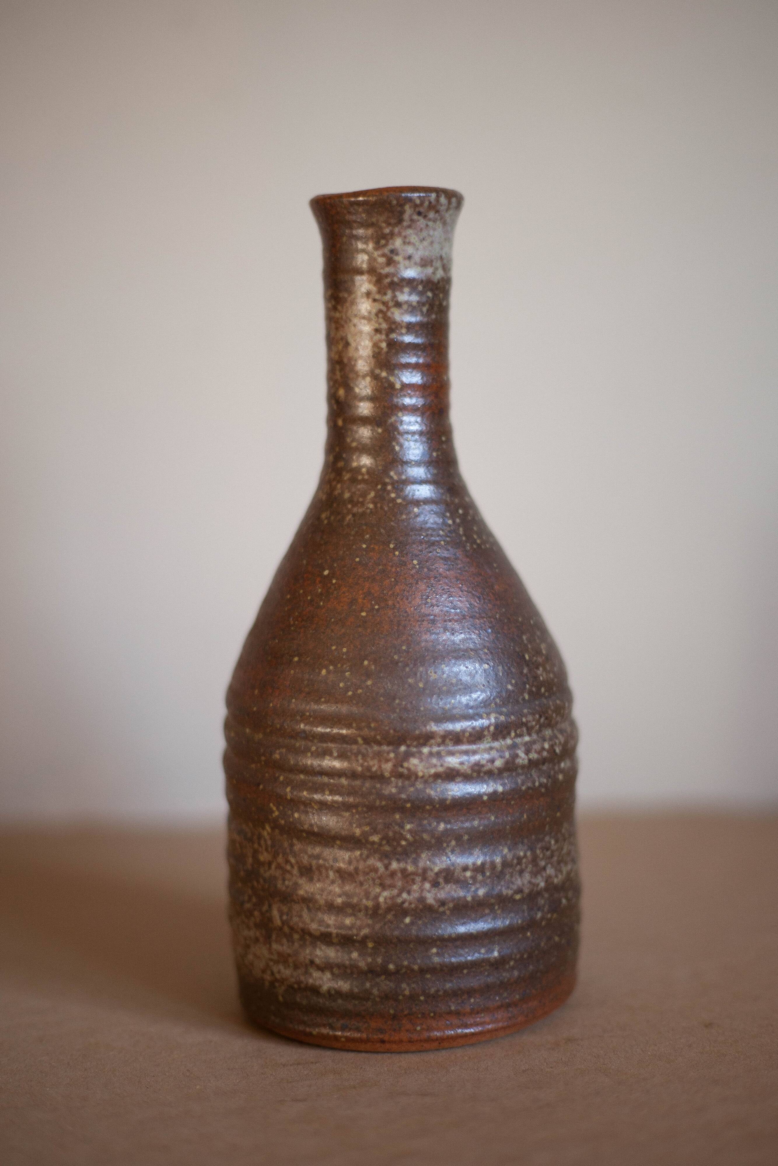 Sandstone vase from Fontgombault Abbey, decorative vase, flower pot, collection, 70's