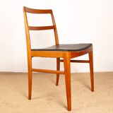 Set of 4 Danish teak and leather chairs, model 430, by Arne Vodder, 1960