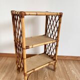 étagère biblothèque rotin