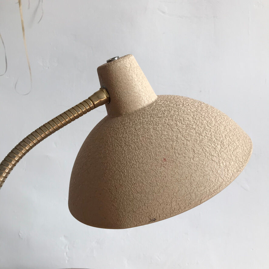 Vintage beige metal desk lamp