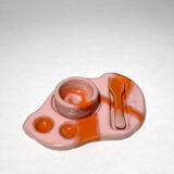 Pink and orange egg cup