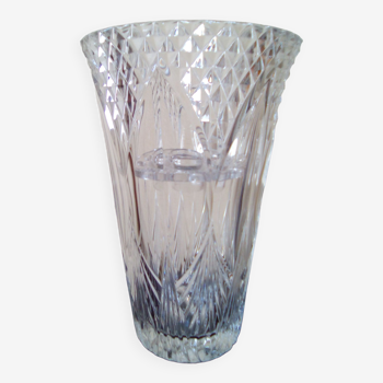 Vase en cristal avec support de bouquet et épis d'orge en cristal