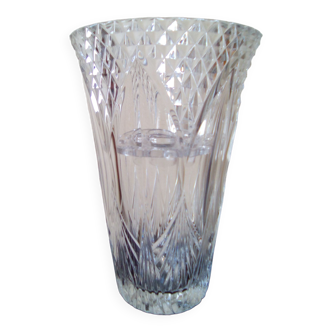 Crystal vase with bouquet holder and crystal barley ears