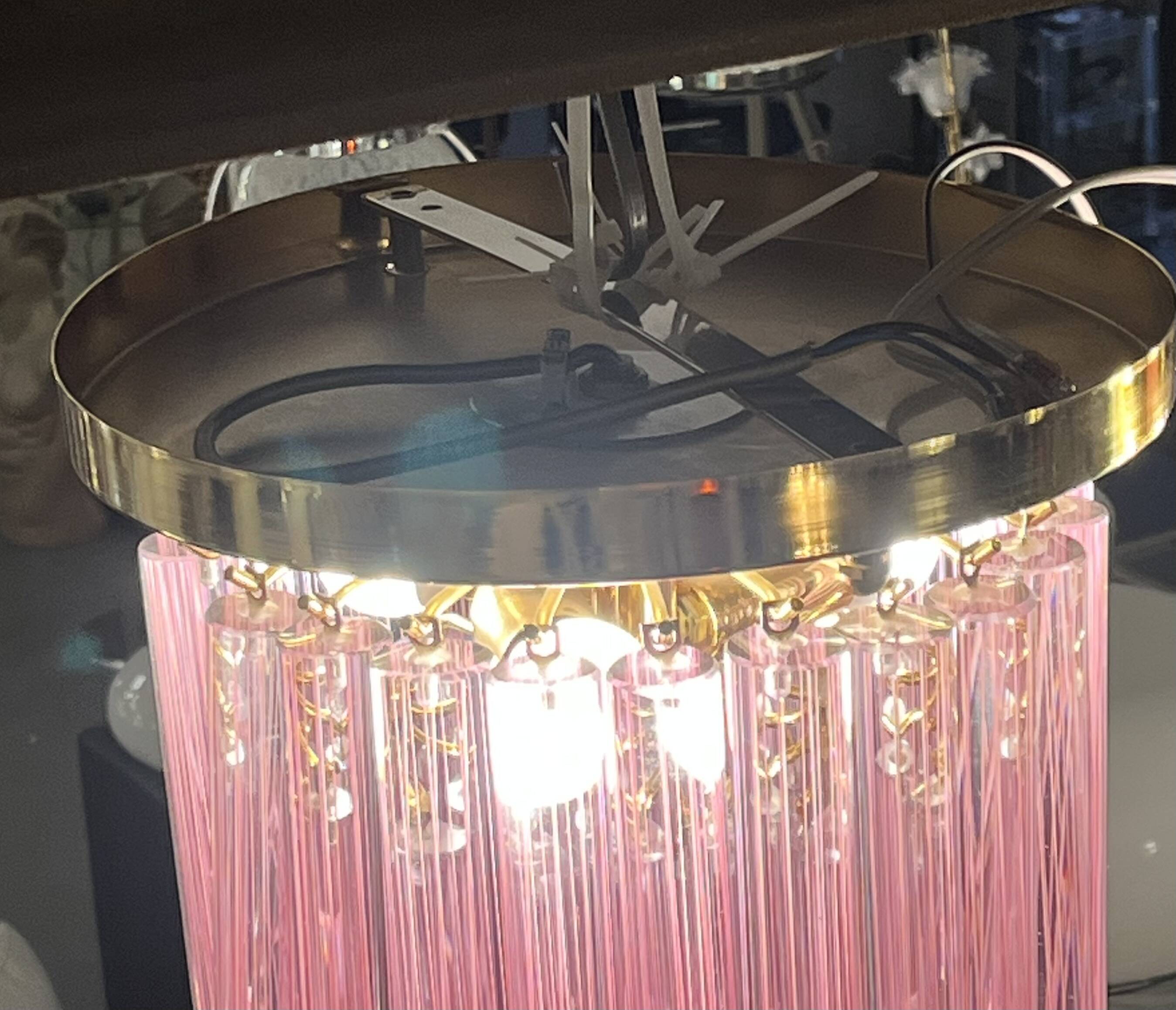 Lampe de plafond striée Murano, années 1980