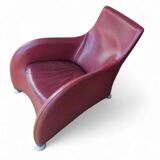 Fauteuil Montis / Gerard van den Berg / années 1990 / Cuir rouge bordeaux