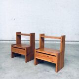 Mid-Century Scandinavian Pine Bedside Tables, Sweden, 1960s, Set of 2