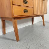 Scandinavian vintage wood and glass enfilade , 50s/60s