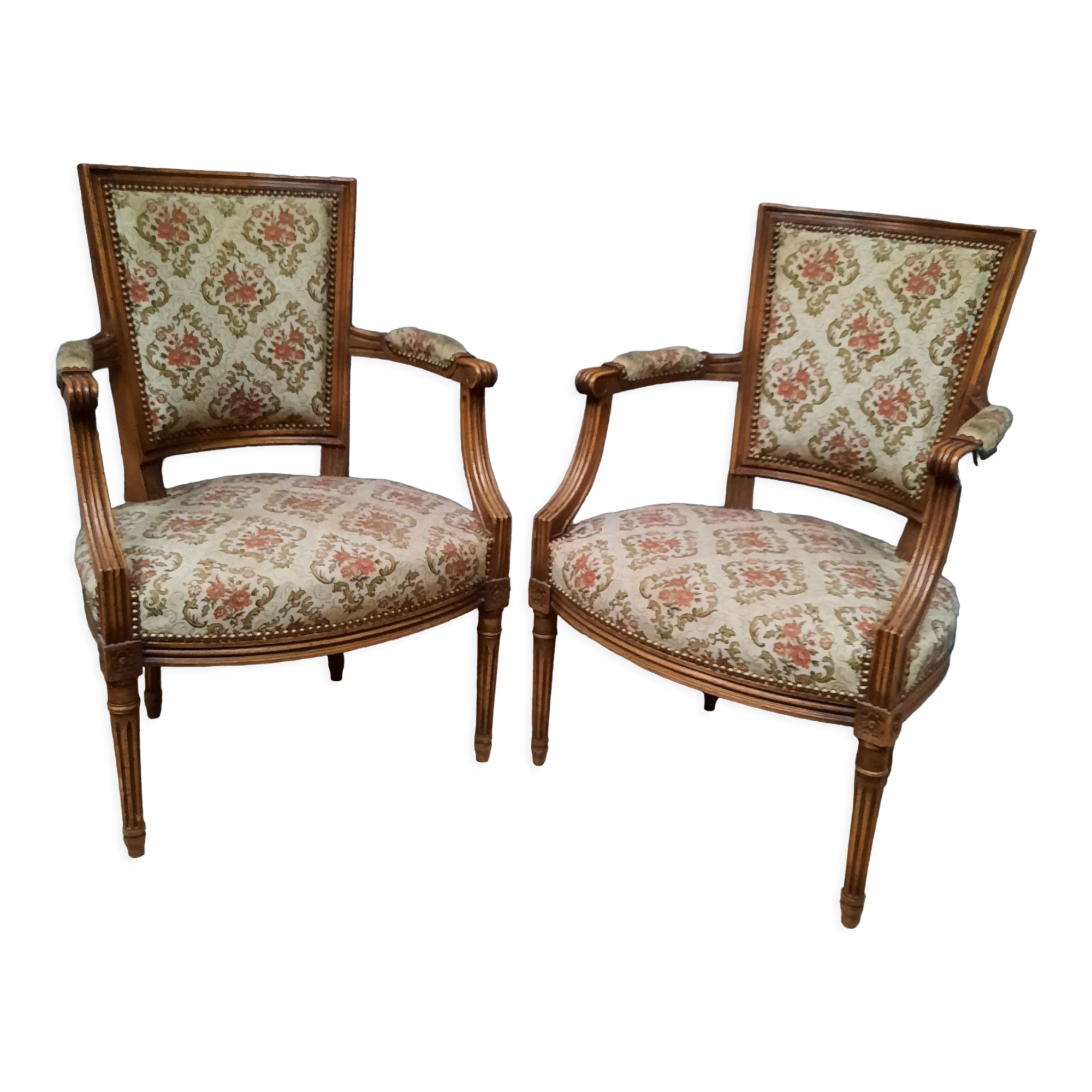 Paire de fauteuils de style Louis XVI