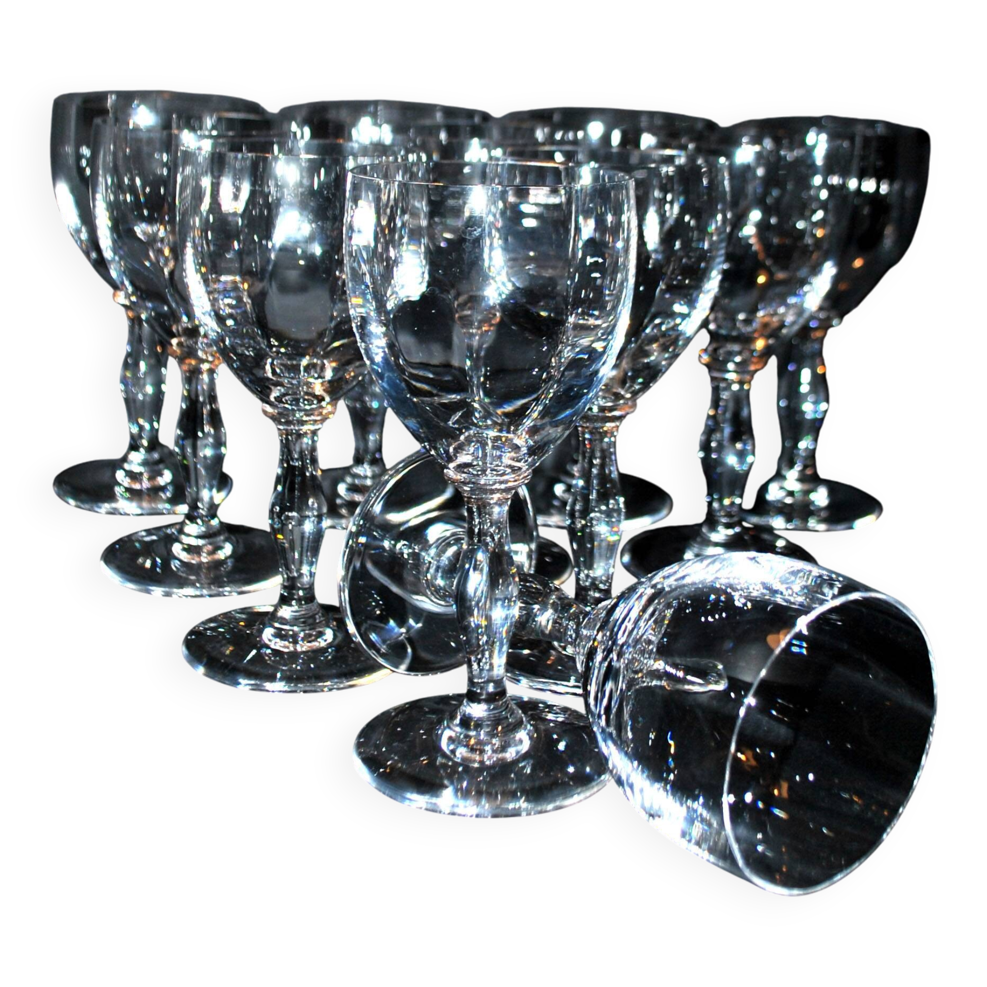 Set of 11 second-choice SAINT-LOUIS crystal wine glasses 15.5cm