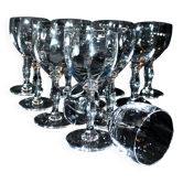 Lot de 11 verres à vin en cristal de Saint-Louis