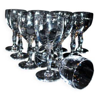 Set of 11 second-choice SAINT-LOUIS crystal wine glasses 15.5cm